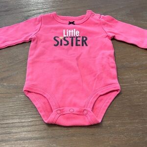 Carter's Bright Pink Little Sister Bodysuit